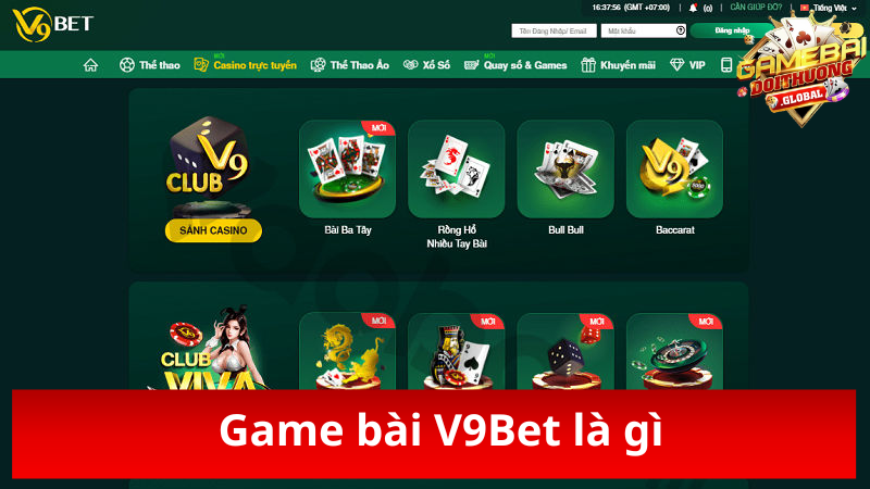 V9Bet là gì? Tổng quan sảnh game bài